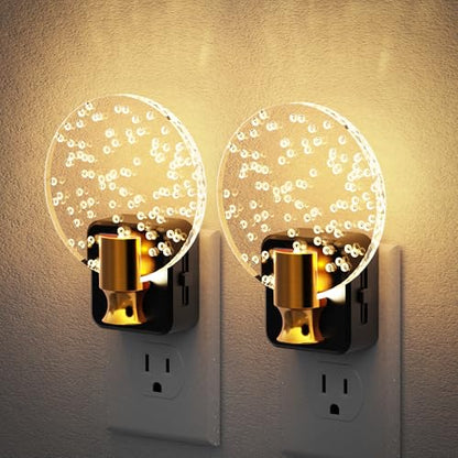 JandCase Night Light, Dimmable Night Lights Plug into Wall 2 Pack - color: Round-Soft White