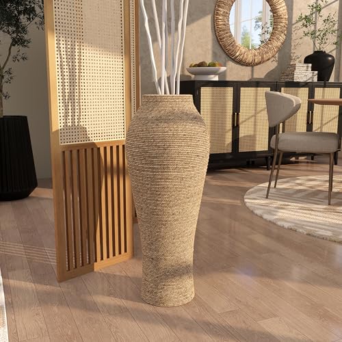Deco 79 Seagrass Vase, Vase 12" x 12" x 31", Brown - size: 12" x 12" x 31"