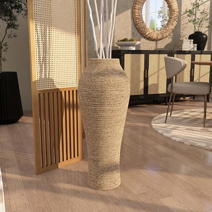 Deco 79 Seagrass Vase, Vase 12" x 12" x 31", Brown - size: 12" x 12" x 31"