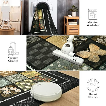 Tepook 6x9 Black Area Rugs for Living Room Bedroom - color: Black, size: 6' x 9' (Rectangular)