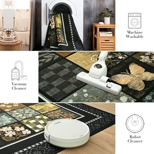 Tepook 8x10 Black Area Rugs for Living Room Bedroom - color: Black, size: 8' x 10' (Rectangular)