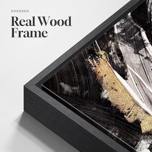 Extra Large Framed Black and White Abstract Wall Art for Living Room, 60x30 - color: Black & White B, size: 60"L x 30"W