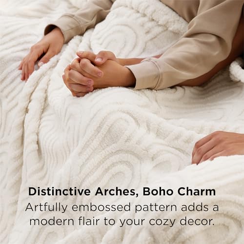 Bedsure GentleSoft Fleece Blanket Queen Size for Bed - Super Soft & Cozy, Fluffy Blankets for Women & Girls, Ideal for Sofa & Couch, Off White, 90x90 Inches - color: Off White, size: Queen (90" x 90")