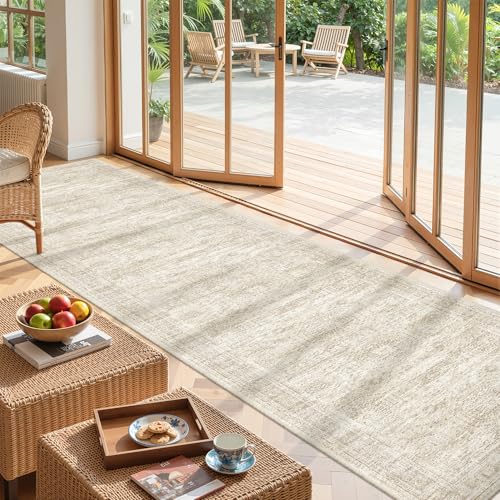 2'6 x 12' Runner Rug Non Slip,Washable Kitchen Rugs,Beige - color: Beige/Ivory, size: 2'6" x 12' (Runner)