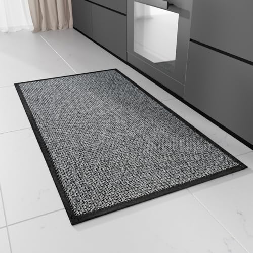 Hargiis Kitchen Rug, Rubber Non Slip Kitchen Rugs Washable, Absorbent Runner Mat for Floor, Machine Washable Standing Mats for in Front of Sink, Door, Laundry, Entryway, Hallway (Black, 36" × 24") - color: Black, size: 36" x 24"