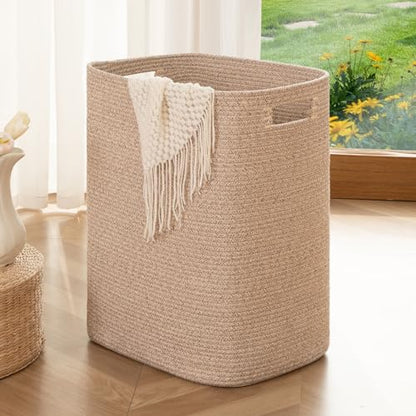 OIAHOMY Laundry Hamper Laundry Basket Cotton Rope Storage Baskets Brown - color: Brown variegated