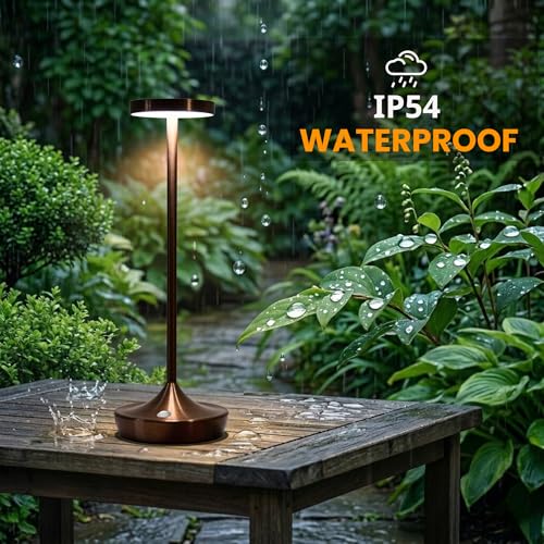 Brown Cordless Table Lamps, Rechargeable 6000mAh, 72H Runtime, Waterproof - color: Brown