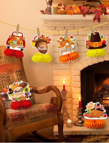 Thanksgiving Table Decorations, Fall Harvest Honeycomb Centerpieces - style: Thanksgiving