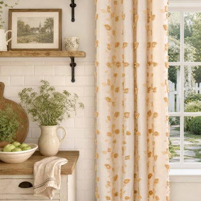 BGment Yellow Linen Curtains for Living Room 90 inches Long - 2 Panels - color: Yellow, size: 52"W x 90"L (Pack of 2)