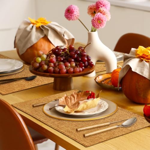 Homaxy Cloths Placemats for Dining Table Set of 4, 13" x 19", Amber - color: Amber, size: Placemats Set of 4