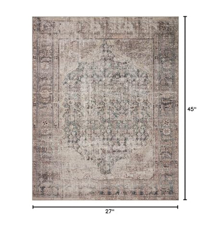 Loloi Amber Lewis Georgie Lagoon/Beige 2'-3" x 3'-9" Accent Rug - color: Lagoon / Beige, size: 2'3" x 3'9" (Rectangular)