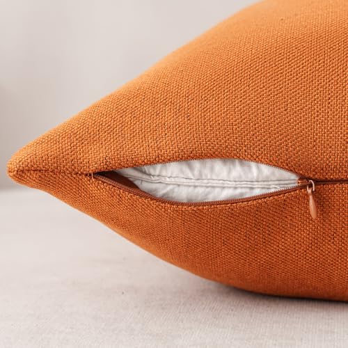 Eclectic Style 100% Polyester Throw Pillow Covers Set of 2, 18x18 Inches Decorative Square Cushion Covers for Sofa Couch Living Room Bed, Amber