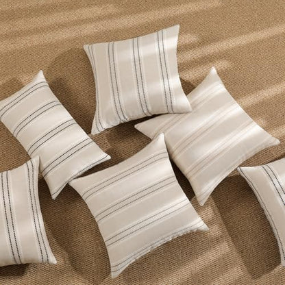 Hckot Throw Pillow Covers 22x22 Set of 2 Striped Pillow Covers Grey - color: Grey, size: 22" x 22" (Pack of 2)