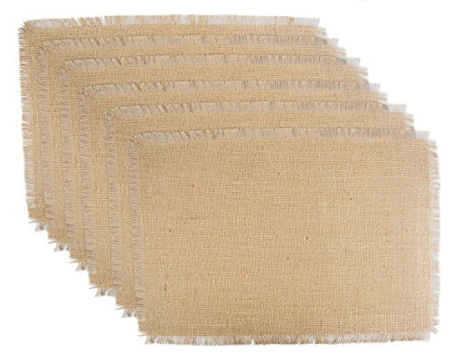 DII Jute Burlap Collection Kitchen Tabletop, Placemat Set, 13x19, Solid Natural, 6 Count - color: Solid Natural, size: Placemat Set, 13x19"