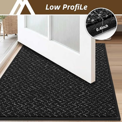 COSY HOMEER Hallway Runner Rugs Non-Slip Washable 2'x5' Black - color: Black, size: 2' x 5'