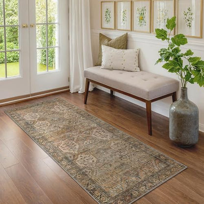 2x7 Runner Rug for Hallway Entryway Kitchen Rug Washable Runner Warm Taupe - color: Area Warm Taupe, size: 2' x 7' (Rectangular)