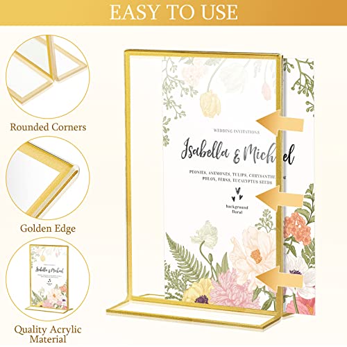 Hoteam 18 Pack Gold Acrylic Holder 5 X 7 Inch Picture Frames - color: Vertical, size: 5 x 7 Inch