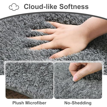 Toilet Rugs U-Shaped 24"x20", Absorbent Contour Bath Rug - color: Dark Gray, size: 24" x 20"(U-Shape)