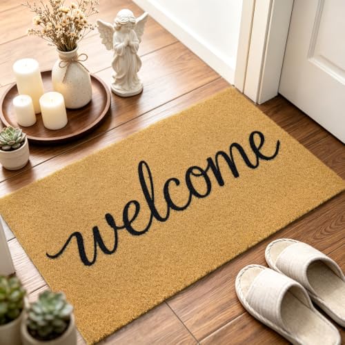 Front Door Mat Outside Non-Slip Welcome Doormat (Welcome, 17x29 in) - color: Welcome