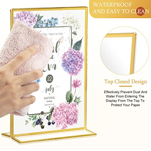 Hoteam 18 Pack Gold Acrylic Holder 5 X 7 Inch Picture Frames - color: Vertical, size: 5 x 7 Inch