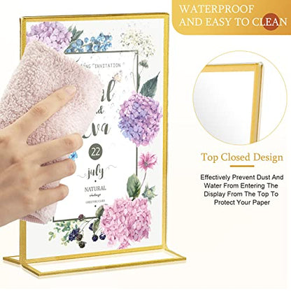 Hoteam 18 Pack Gold Acrylic Holder 5 X 7 Inch Picture Frames - color: Vertical, size: 5 x 7 Inch