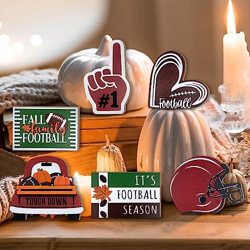 Fall Football Tiered Tray Decor, Farmhouse Tray Decorations Truck - style: Football Tiered Truck