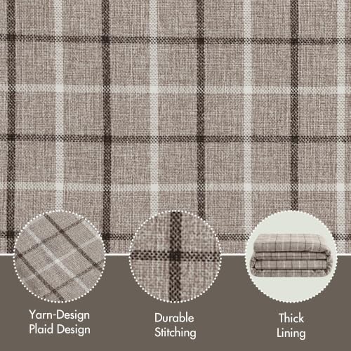 Madison Park Plaid Window Curtain Thermal Insulated, 1 Panel, 50x84 Brown - color: Rod Pocket & Back Tab, Brown, size: 50"W x 84"L (Pack of 1)
