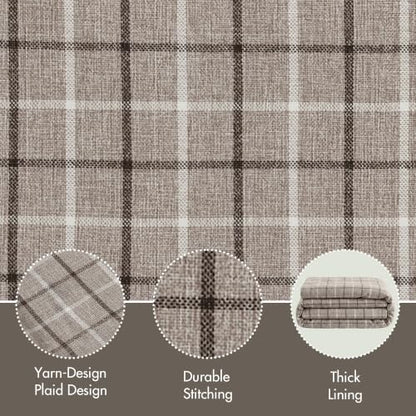 Madison Park Plaid Window Curtain Thermal Insulated, 1 Panel, 50x84 Brown - color: Rod Pocket & Back Tab, Brown, size: 50"W x 84"L (Pack of 1)
