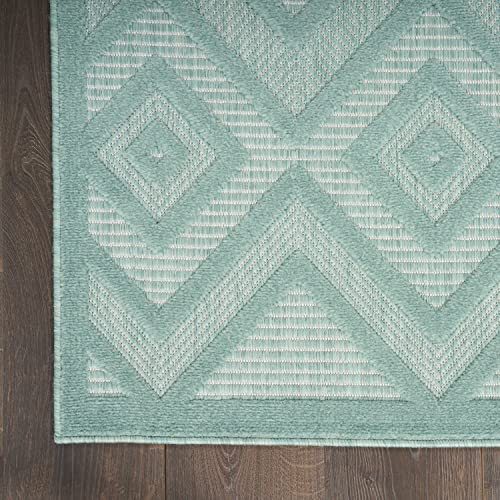 Nourison Home Versatile Aqua Teal 4' x 6' Area Rug - Easy Clean, Non Shedding, Bed Room, Living Room, Dining Room, Kitchen (4' x 6') - color: Aqua Teal, size: 4' x 6' (Rectangular)