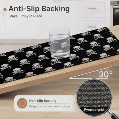 Skull Cross Kitchen Comfort Mat 36x20in Anti-Fatigue Kitchen Mats - color: Skull Cross