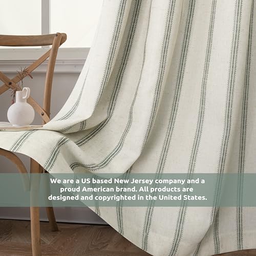 DriftAway Farmhouse Stripe Blackout Curtains, Grommet, W52xL90, Loden Green - color: G Loden Green Stripe, size: 52"W x 90"L (Pack of 2)