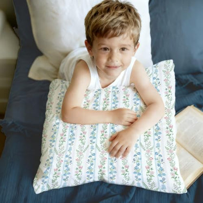 Pink and Blue Floral Grandmillennial Pillow Covers 18x18 - color: Blue Pink and Green-3, size: 18" x 18" (Pack of 1)