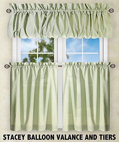 Ellis Curtain Stacey 54-by-13 Inch Ruffled Filler Valance (Sage) - color: Sage