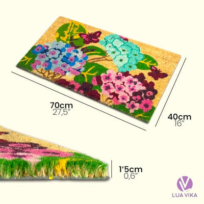 Coir Door Mats Outdoor and Indoor, Garden, 16 x 27,5 in - color: Garden