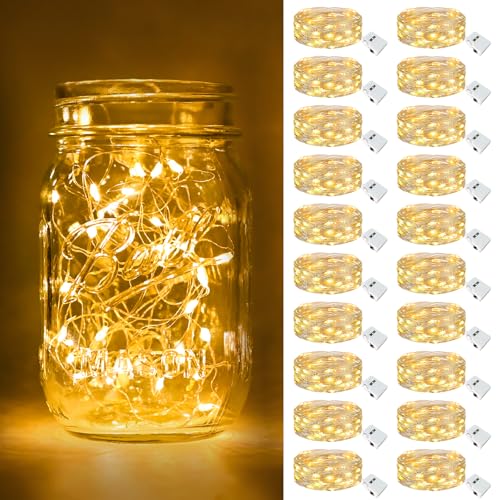 btfarm 20 Pack Fairy Lights Battery Operated Twinkle Lights with 3 Modes - color: Warm White, size: 20 Pack