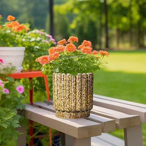 Ceramicfor Ceramic Planter, 7.6 Inch, Yellow - color: Leopard Print Yellow, size: 7.6 Inch