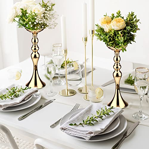 Sadnyy 16 Pcs Gold Metal Flower Vase, 15 Inch Wedding Table Centerpieces - color: Gold, size: 15 Inch