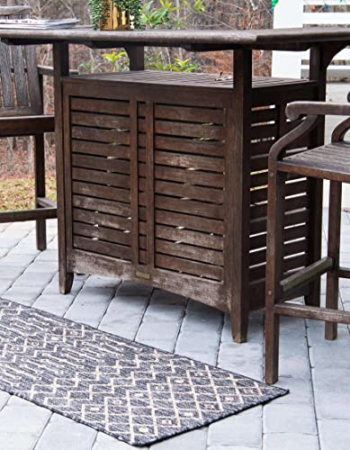 Unique Loom Outdoor Trellis Collection Area Rug - Tribal Trellis (2' x 8' Runner, Charcoal Gray/ Natural) - color: Charcoal Gray/Natural, size: 2' x 8' (Rectangular)