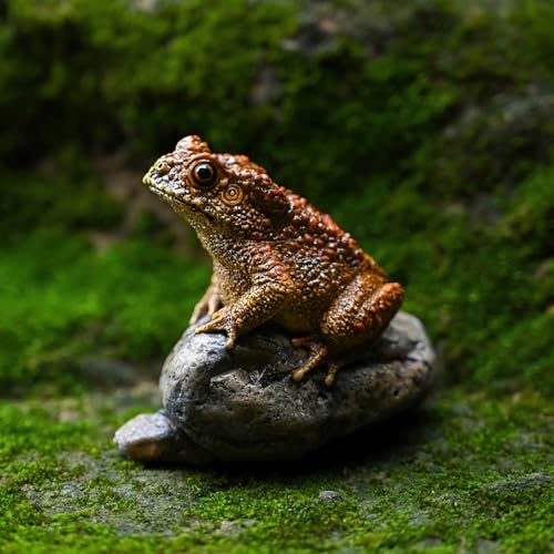 Lifelike Resin Toad Figurine - Hand-Sized 3.5"x2.2"x2.8" Frog Garden Decor, Weatherproof Outdoor Statue for Patio & Yard