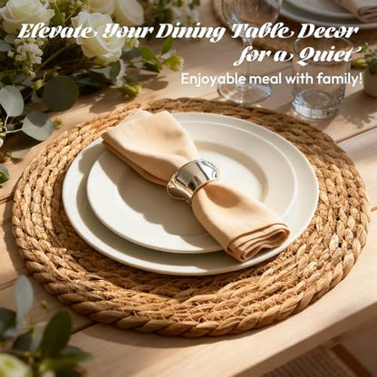 13" Round Woven Placemats Set of 12, Plate Chargers for Dining Table - size: 13 Inch Set of 12