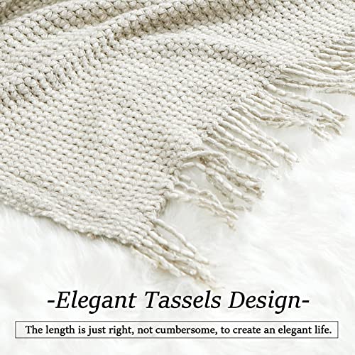 Blagic Wheat Textured Knit Throw Blanket for Couch,Grey and White,50"x60" - color: F-grey & White, size: 50 × 60 in