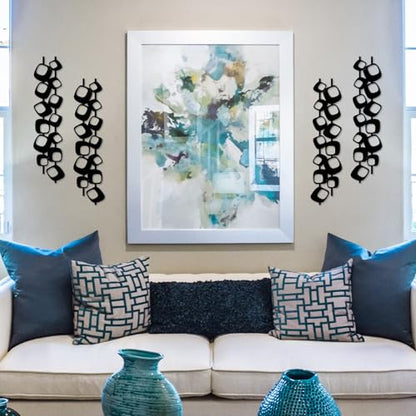 ruelen Mid Century Abstract Metal Wall Art Sculpture Set of 4(15.7x3.9in) - color: Block 4