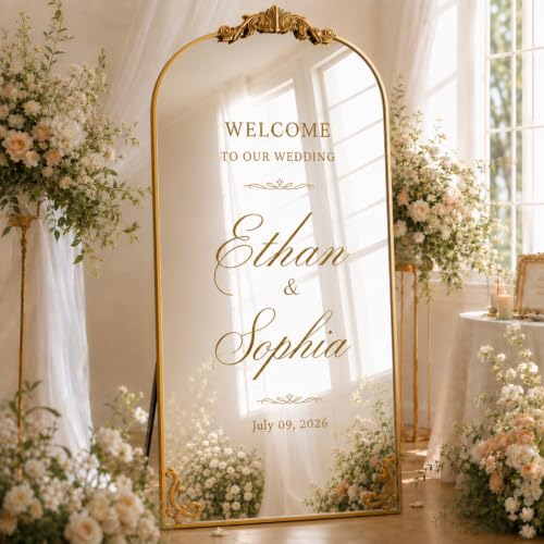 Easly 44"X72" Gold Full Length Mirror, Vintage Floor Mirror for Home Decor - color: Gold, size: 72"L x 44"W