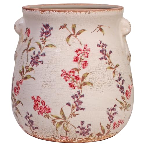 French Country Ceramic Plant Pot & Kitchen Utensil Holder for Countertop - color: Cottage Meadow