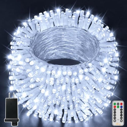 Ollny Christmas Lights 400LED 131FT, Cool White Fairy Lights with Remote - color: Cool White, size: 400 LEDs