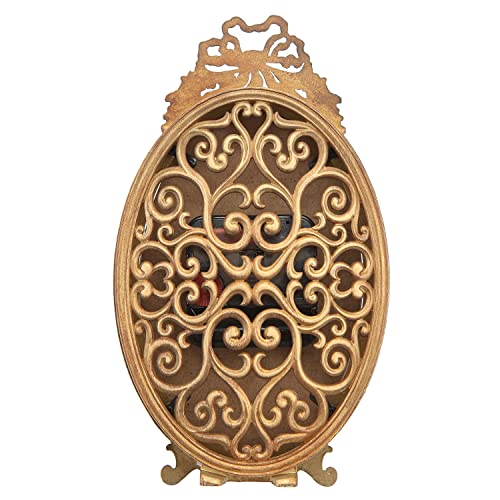 NIKKY HOME Gold Table Clock Silent Non-Ticking, Small Shelf Desk Top Clock Battery Operated Classic Home Decor for Fireplace Mantel, Desktop, Countertop
