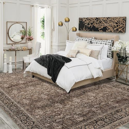 10x14 Non-Slip Washable Extra Large Area Rug(Brown,10'x14') - color: Brown, size: 10' x 14' (Rectangular)