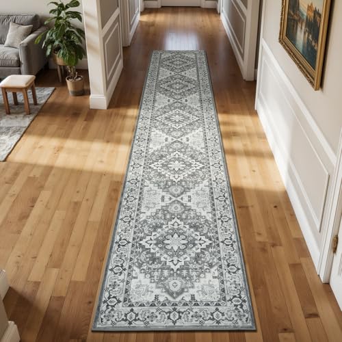 Lessymo 2 x 10 Runner Rug for Hallway, Washable Entryway Rugs, Grey White - color: Grey Beige, size: 2' x 10' (Runner)