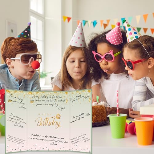 Crenics Green and Pink Birthday Guest Sign in Book Alternative 18" x 12" - color: Green and Pink