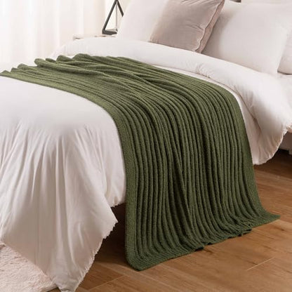Battilo Olive Green Throw Blankets for Couch, Soft Throw Blanket, 60"x80" - color: Olive Green, size: 60"x80"